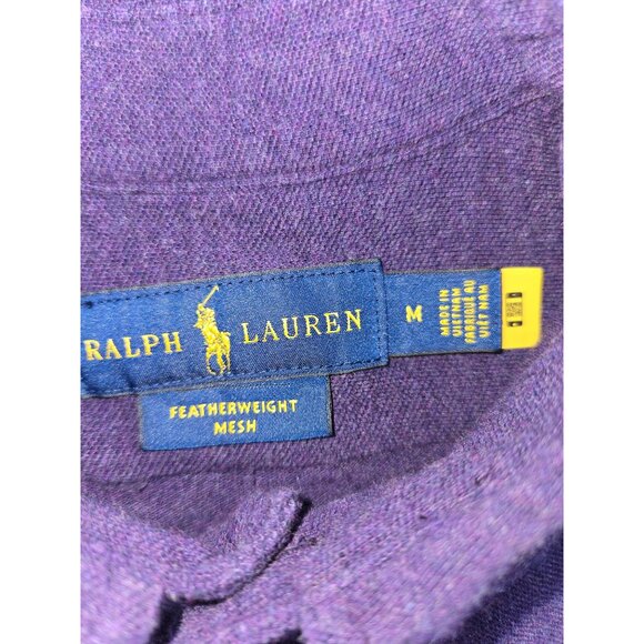 Ralph Lauren Mens Featherweight Mesh Flannel Shirt Medium Purple - Picture 5 of 8